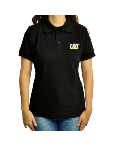 Camisa Polo Feminina Preta CAT