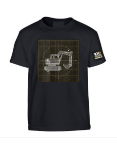 CAMISETA PRETA  ADULTO INFANTIL JUVENIL 100 ANOS CATERPILLAR