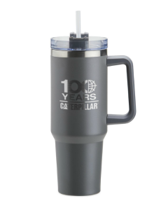 CANECA TÉRMICA 1,2L - 100 ANOS CATERPILLAR - CINZA
